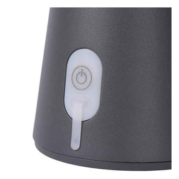 Lucide LA DONNA - wiederaufladbare Tischlampe Innen/Außen - Akku/Batterie - Ø 19,7 cm - LED Dim. - 1x2W 2700K - IP54 - 3 StepDim - Anthrazit - DETAIL 5